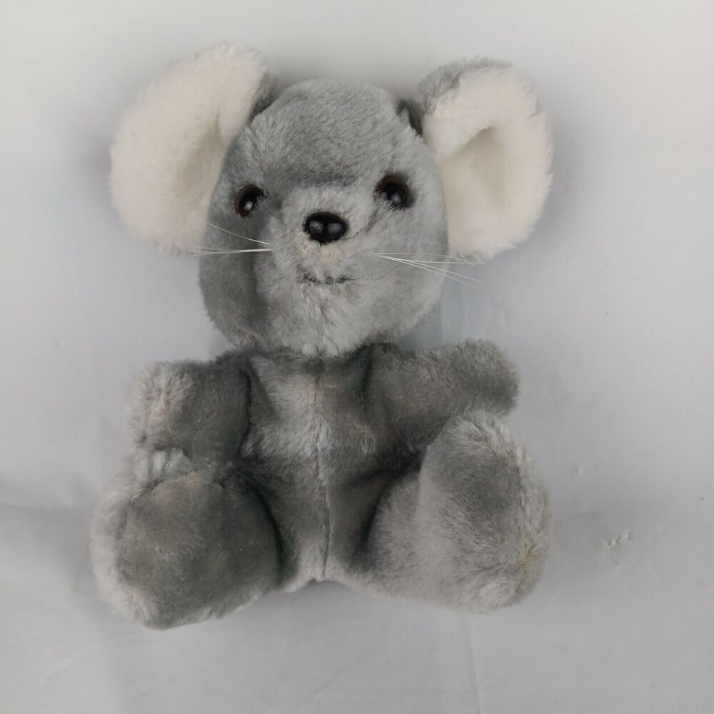 Vintage Retro 1978 Dakin Gray Mouse White Ears Plush Stuff Animal Toy 6 inch